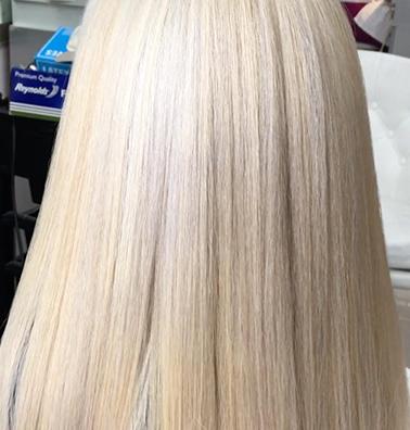 White Blonde Hair After Bleaching & Toning