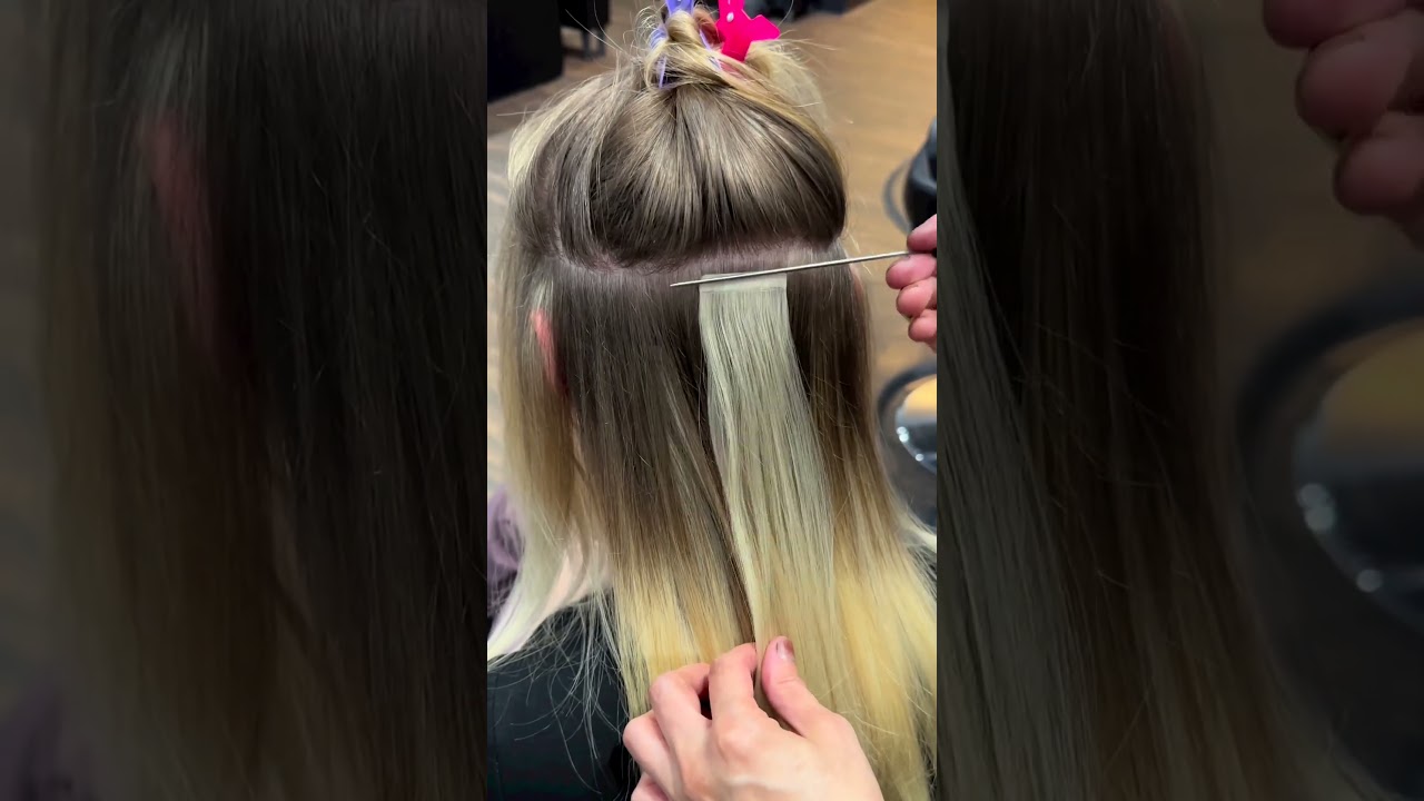 Tape-in Hair Extension Using Extra Light Cold Ash Blonde 20