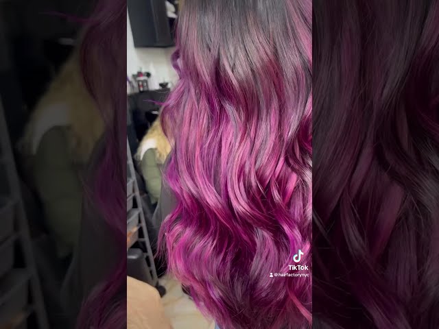 Beautiful Hair Transformation Using Violet and Fuschia Pink