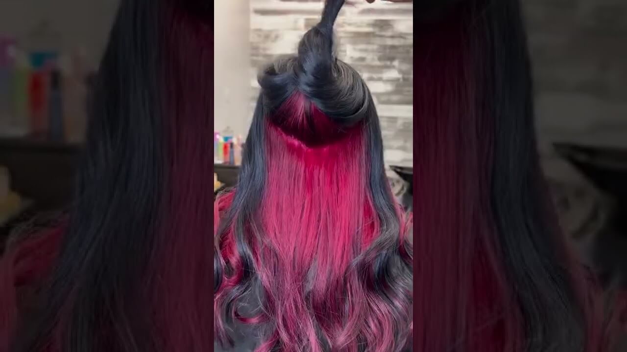 Peekaboo Hair Using Ruby Red & Raven Black