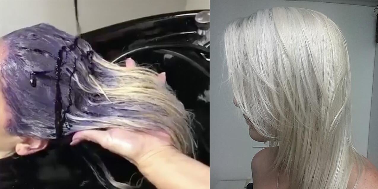 How to Use Purple Shampoo & Mask to Tone Away Yellow 